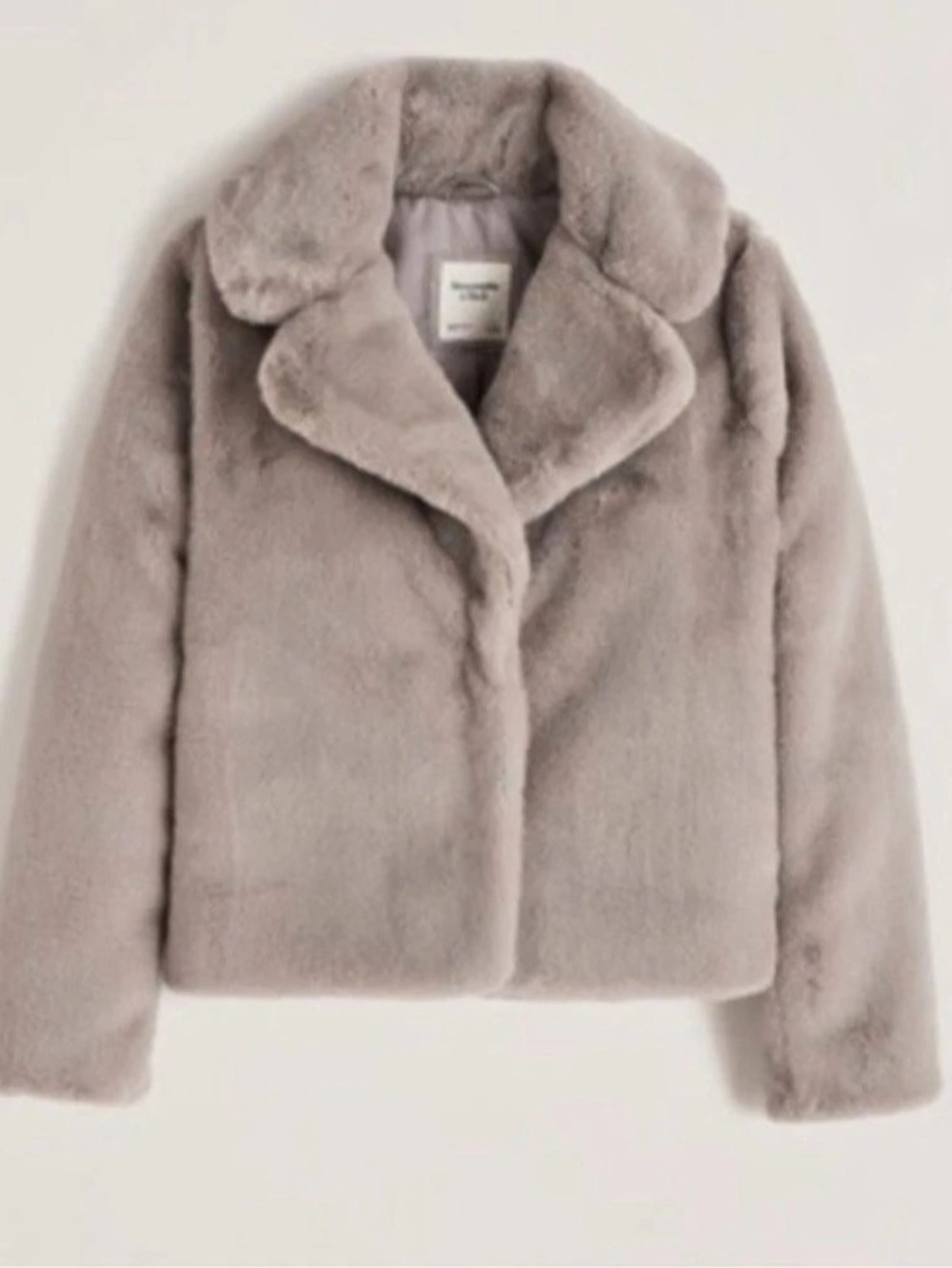 Abercrombie & Fitch Short Faux Fur Coat Teddy Jacket Brown